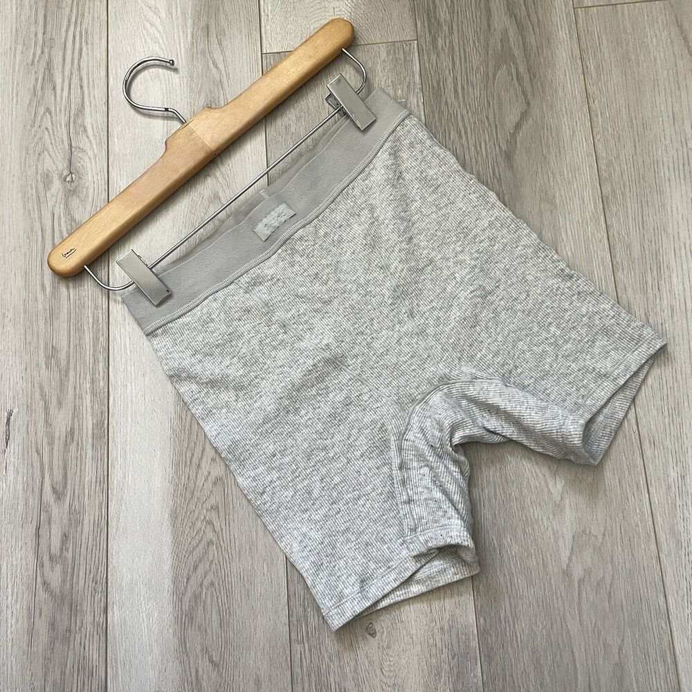 Skims Boxer Shorts cotton ribbed womens Gray (xsmall) loungewear casual sleep